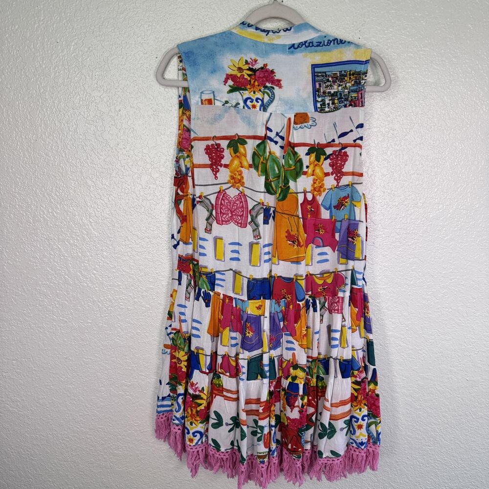 Antica Sartoria Dress Womens One Size Beaded Sundress Boho Fruit Artsy NEW - Picture 2 of 14